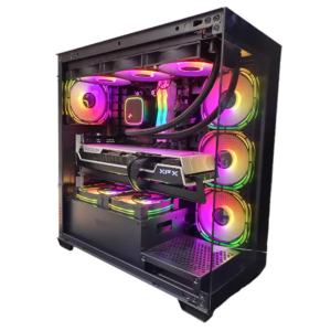 PEFORMANCE TITAN PC – AMD Ryzen 7 7800X3D, XFX Radeon RX 7900 XT 20GB, 32GB T-Force RGB DDR5 6000MHz, 2TB Samsung 980 Pro NVMe SSD, ASUS TUF Gaming B650-E WiFi AM5, ARGB Liquid Cooler, 850W PSU, (Black)